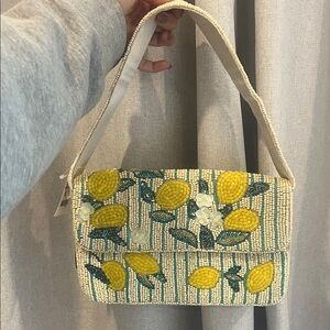 VIRAL Made in India Lemon Beaded Shoulder Bag